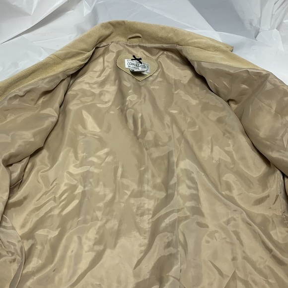 WOMEN’S Live a Little Cream Light Yellow Zip Up Leather Jacket Size L - Picture 5 of 7